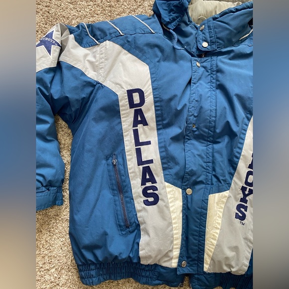Vintage 90s Triple Fat Goose Dallas Cowboys NFL Blue Windbreaker Jacket Men's XL - Picture 3 of 13